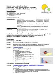 Sonnenhaus Intensivseminar Programm - Sonnenhaus-Institut