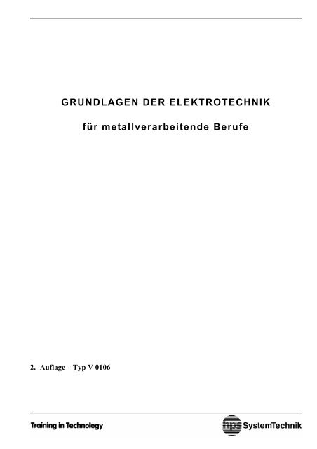 GRUNDLAGEN DER ELEKTROTECHNIK für metallverarbeitende ...