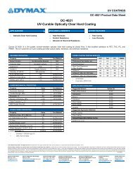 Dymax OC-4021 UV Coating Product Data Sheet - Dymax Corporation