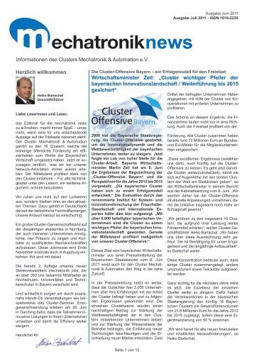 Ausgabe 06/2011 - Cluster Mechatronik & Automation