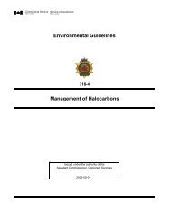 Management of Halocarbons - Service correctionnel du Canada