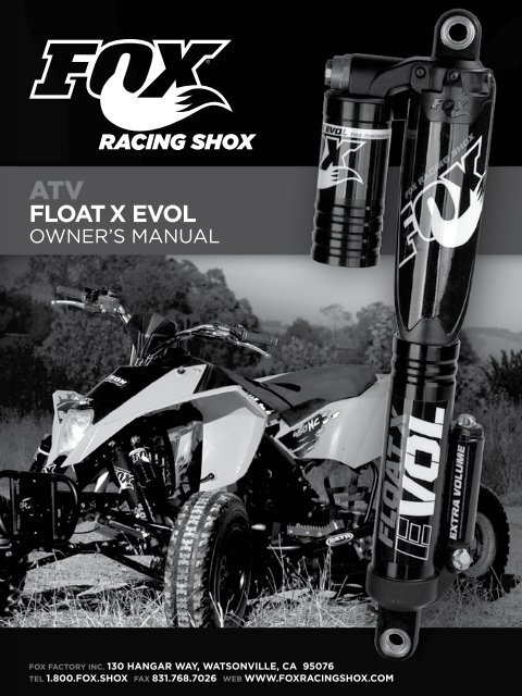 FlOAT X eVOl Owner's Manual - Fox