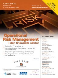 operational risk Management i den finansielle sektor - IBC Euroforum