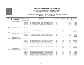 Listado de Contratos del 1 de Enero al 31 de Diciembre del 2007