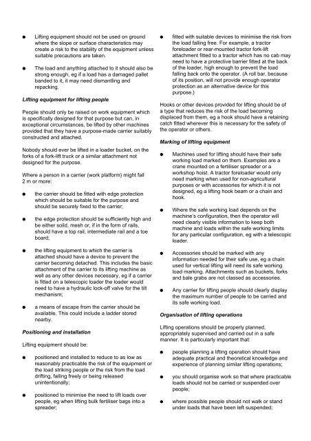 HSE LOLER regulations factsheet - Brian Robinson Machinery