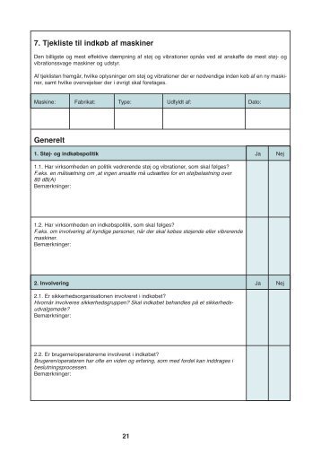 Tjekliste til indkÃ¸b af maskiner - download separat - pdf-format