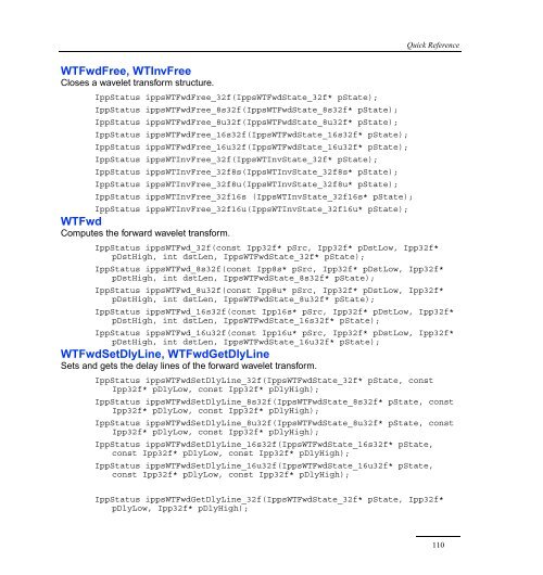 Intel® IPP Quick Reference