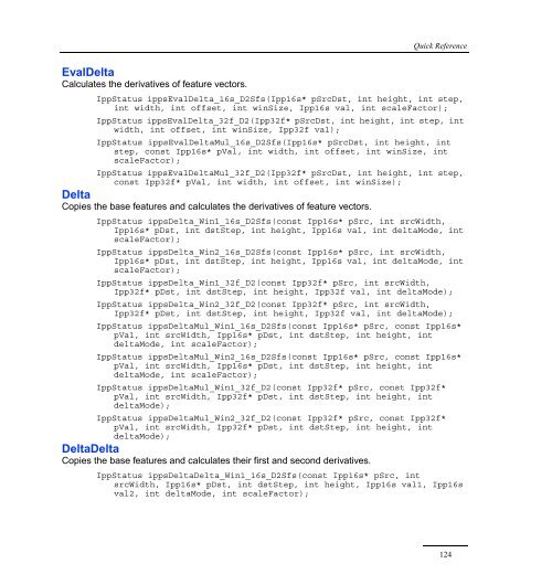 Intel® IPP Quick Reference