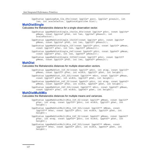 Intel® IPP Quick Reference