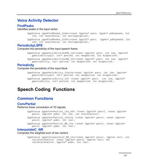 Intel® IPP Quick Reference