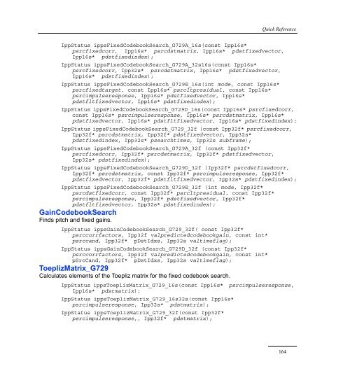 Intel® IPP Quick Reference