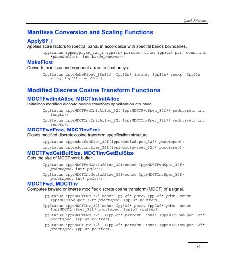 Intel® IPP Quick Reference