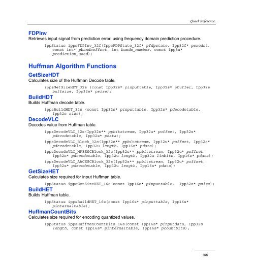 Intel® IPP Quick Reference