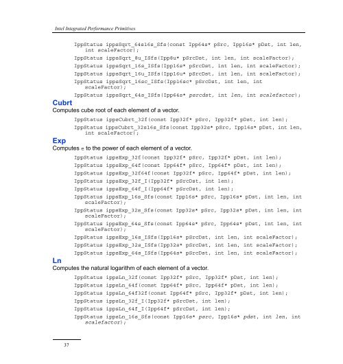 Intel® IPP Quick Reference