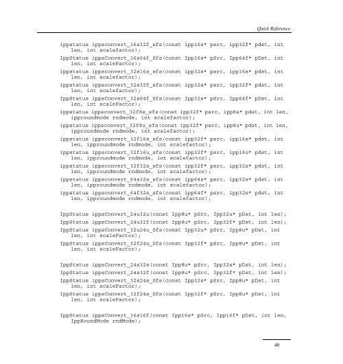 Intel® IPP Quick Reference