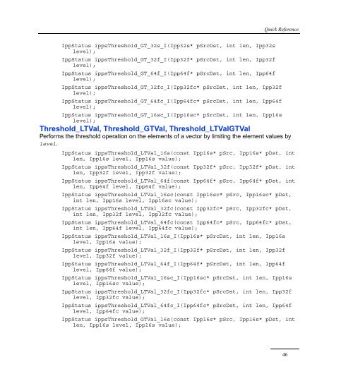 Intel® IPP Quick Reference