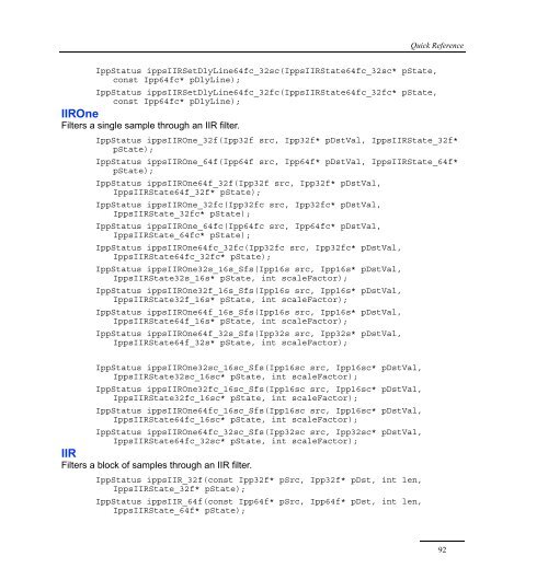 Intel® IPP Quick Reference