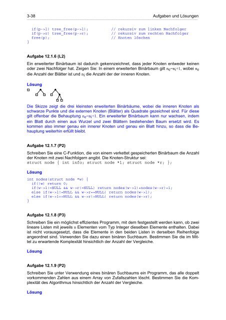 Grundkurs Informatik Aufgabensammlung mit Lösungen Teil 3