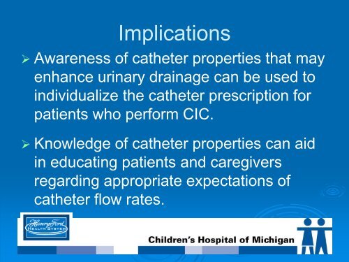 A Comparison of Intermittent Urinary Catheter Flow Rates - IUPUI