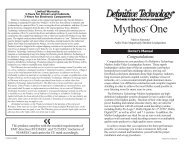 Mythos One Manual - Definitive Technology