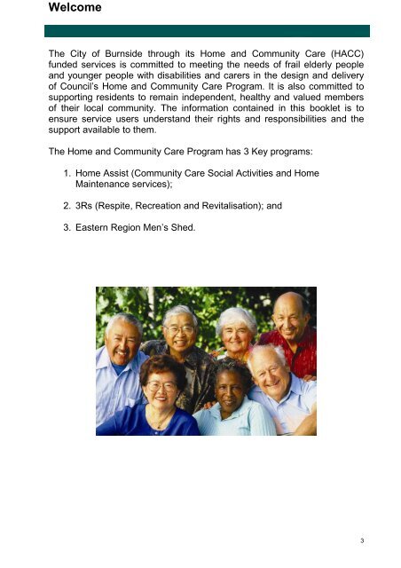 City of Burnside Home and Community Care Program Service User ...