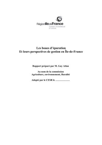 Les boues d'Ã©puration Et leurs perspectives de gestion en Ãle-de ...