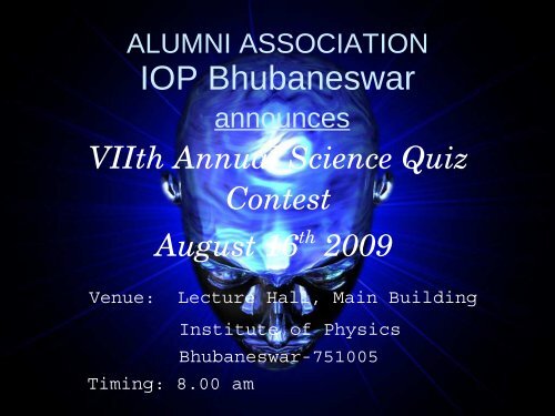 IOP Bhubaneswar - Institute of Physics