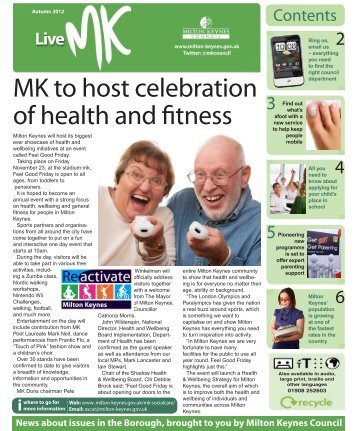 MK to host celebration of health and fitness - Milton Keynes Council