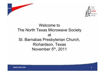 Welcome to The North Texas Microwave Society at St ... - NTMS