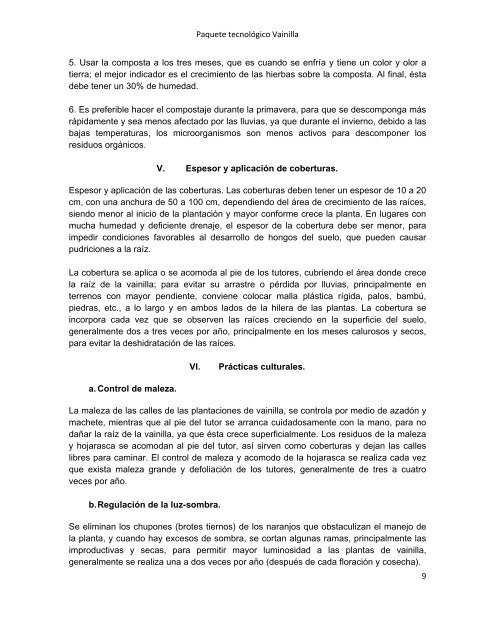 Vainilla Establecimiento y Mantenimiento - Instituto Nacional de ...