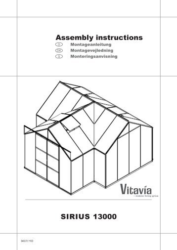 Assembly instructions SIRIUS 13000 - Bygghemma