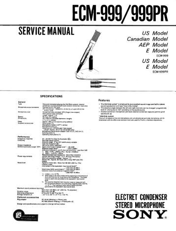 Sony ECM-999/999PR Service Manual - Coutant.org