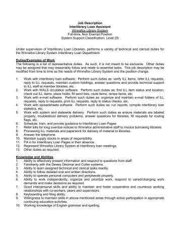 job description for library assistant