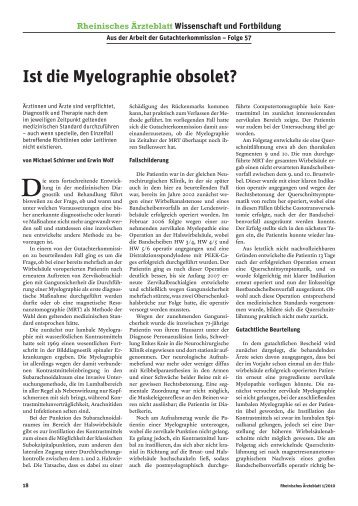 Ist die Myelographie obsolet?