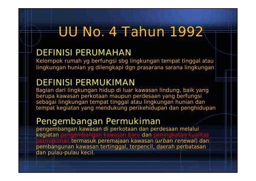 pengembangan kawasan perumahan dan permukiman kota batam