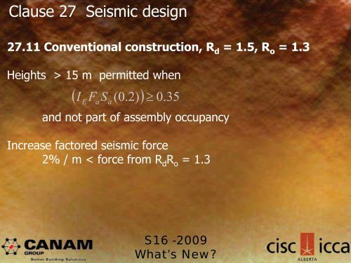 The Steel Workshop S16-2009: What's New? - CISC-ICCA