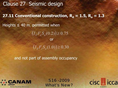 The Steel Workshop S16-2009: What's New? - CISC-ICCA