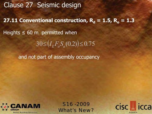 The Steel Workshop S16-2009: What's New? - CISC-ICCA