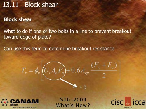 The Steel Workshop S16-2009: What's New? - CISC-ICCA