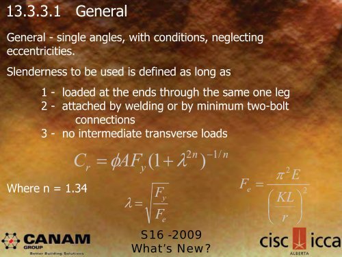 The Steel Workshop S16-2009: What's New? - CISC-ICCA