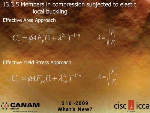 The Steel Workshop S16-2009: What's New? - CISC-ICCA