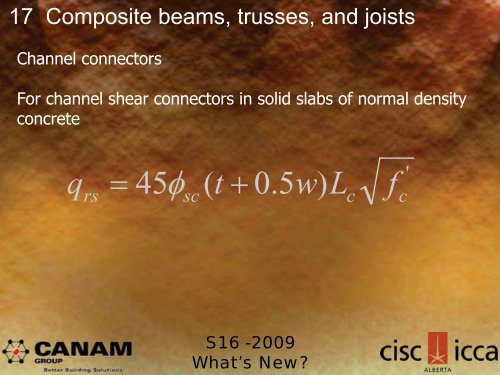 The Steel Workshop S16-2009: What's New? - CISC-ICCA