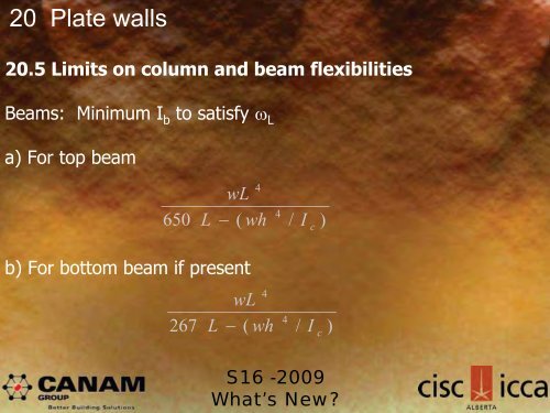 The Steel Workshop S16-2009: What's New? - CISC-ICCA