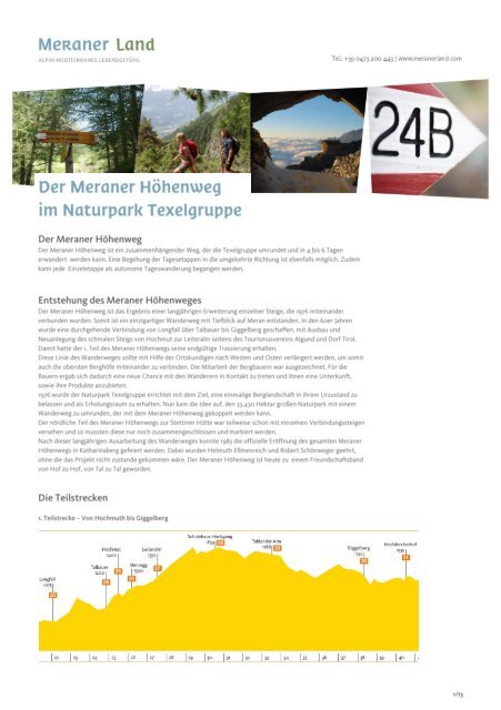 Meraner Höhenweg PDF mit den Unterkünften ... - Meraner Land