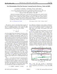 New Determination of the Fine Structure Constant from the Electron ...