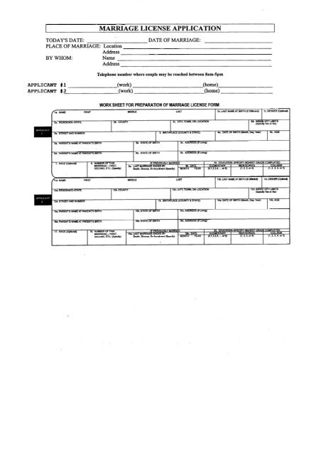 Marriage License Application - Pitt County Government