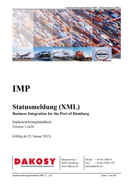 IMP Statusmeldung (XML) - DAKOSY Datenkommunikationssystem ...