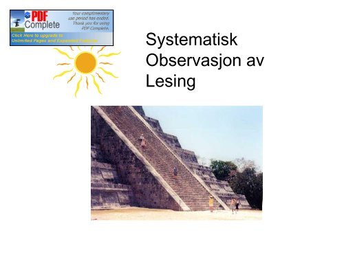 Systematisk Observasjon av Lesing