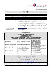 FACT SHEET Student Exchange Programme - Mercator School of ...