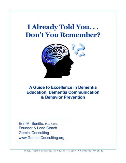 A Guide to Excellence in Dementia Education, Dementia ...